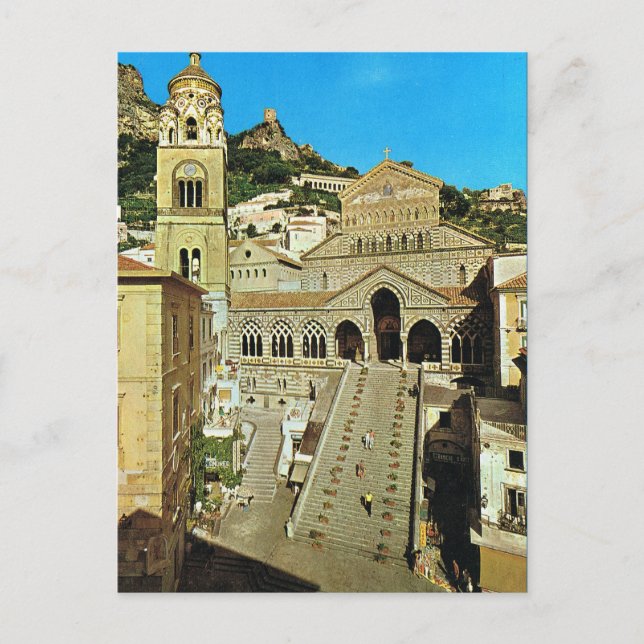 Vintage Italien, Amalfi-katedral Vykort (Framsida)