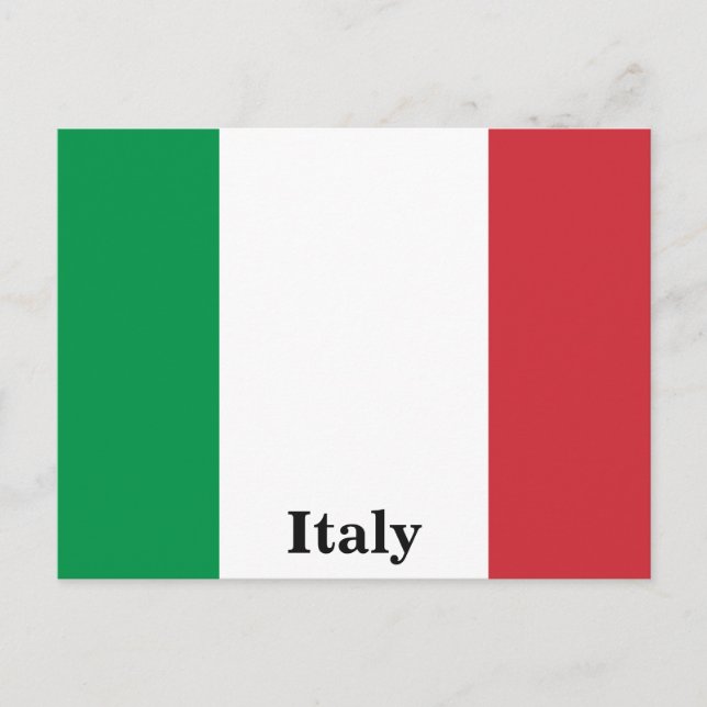 Vintage Italien Flagga Reseturism Vykort (Framsida)