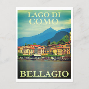 Vintage Italien Lago Di Como Bellagio Travel Vykort