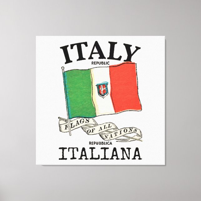 Vintage Italien Land Flagga Canvastryck (Framsida)