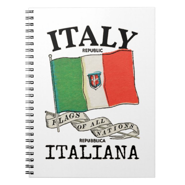 Vintage Italien Landsflagga Anteckningsbok (Framsidan)