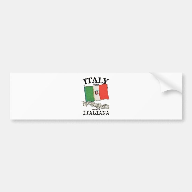 Vintage Italien Landsflagga Bildekal (Framsidan)