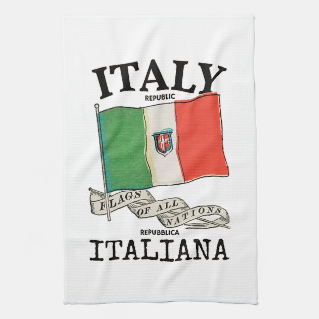 Vintage Italien Landsflagga Kökshandduk (Vertikal)