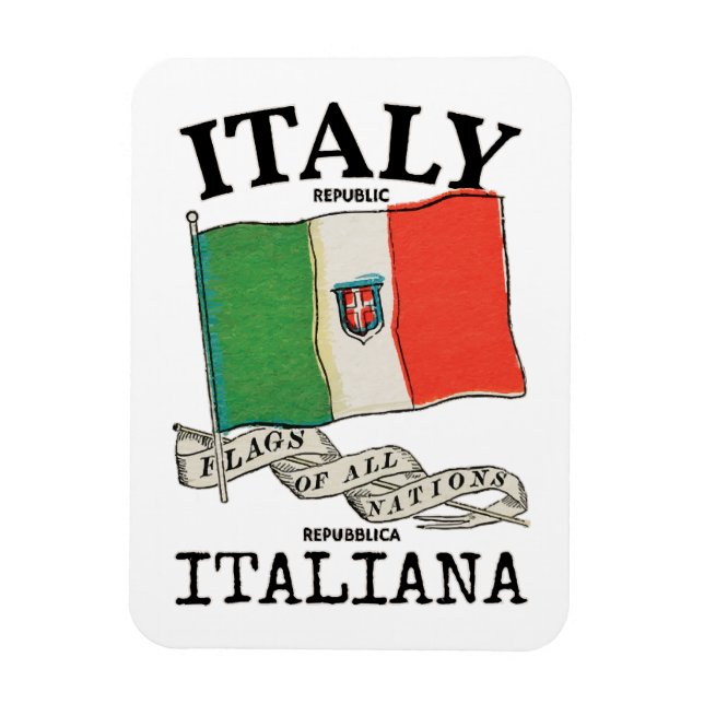Vintage Italien Landsflagga Magnet (Vertikal)