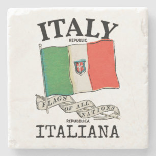 Vintage Italien Landsflagga Stenunderlägg