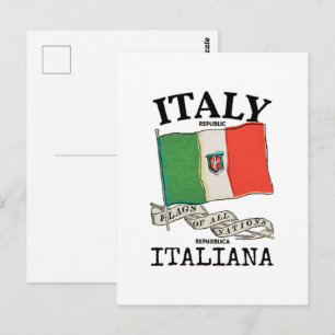 Vintage Italien Landsflagga Vykort