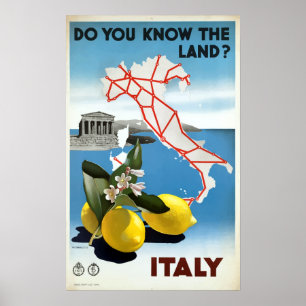 Vintage Italien Lemons Travel Poster