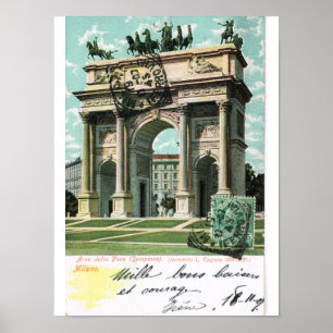 Vintage Italien, Milano, Arco della tempo Poster