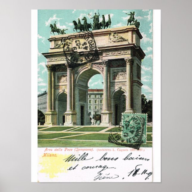 Vintage Italien, Milano, Arco della tempo Poster (Framsidan)