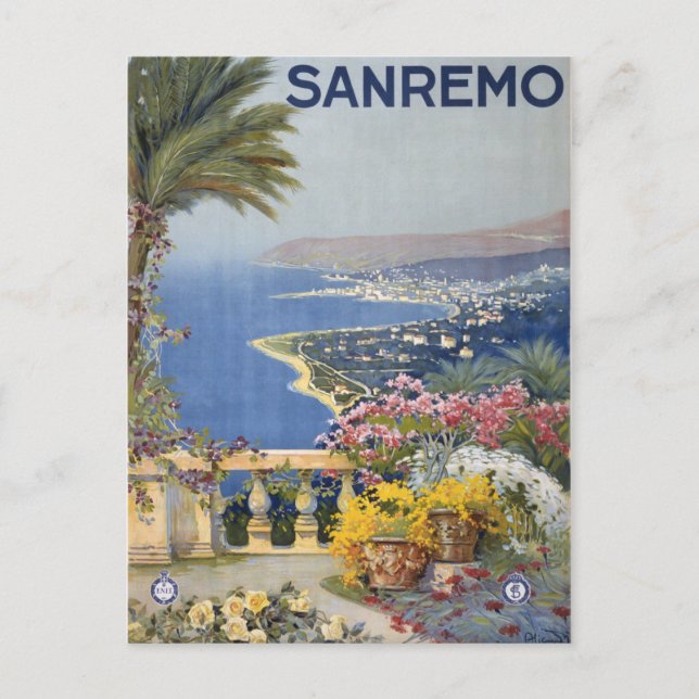 Vintage Italien Resepostkort Vykort (Framsida)