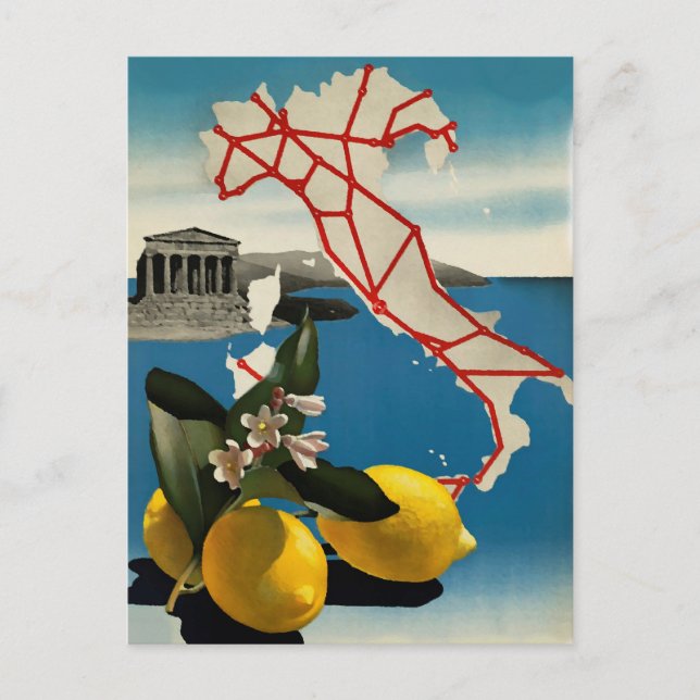 Vintage Italien Resevykort Vykort (Framsida)