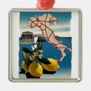 Vintage Italien Travel Julgransprydnad Metall