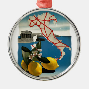 Vintage Italien Travel Julgransprydnad Metall