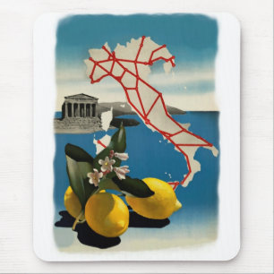 Vintage Italien Travel Lodrät Mousepad Musmatta