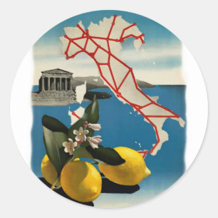 Vintage Italien Travel Runt Klistermärke