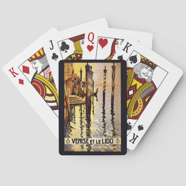 Vintage Italien "Venise et le Lido" - spelkort (Baksidan)