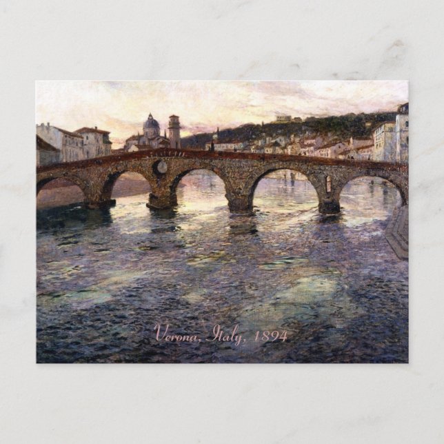 Vintage Italien (Verona, Circa 1894) Vykort (Framsida)