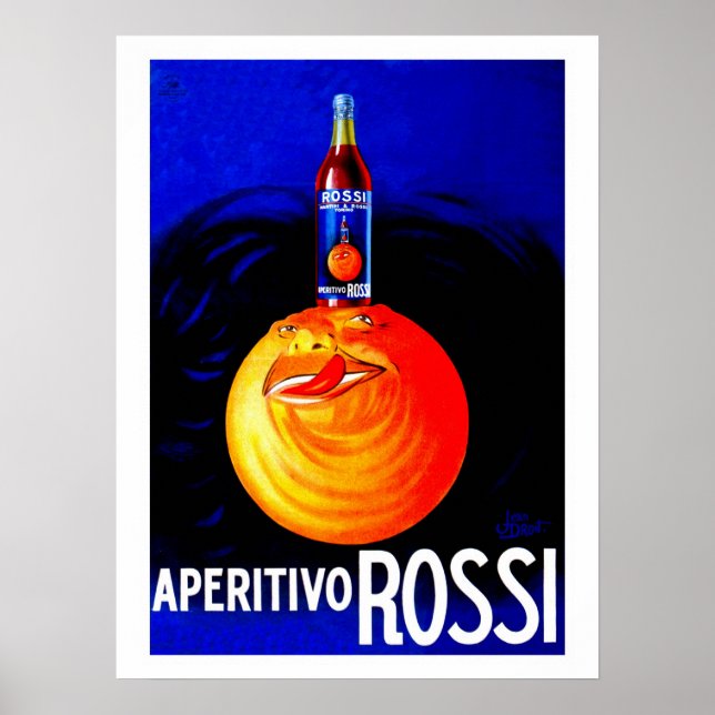 Vintage Italiensk aperitivo-reklam Poster (Framsidan)