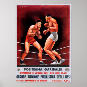 Vintage italiensk Boxing Poster