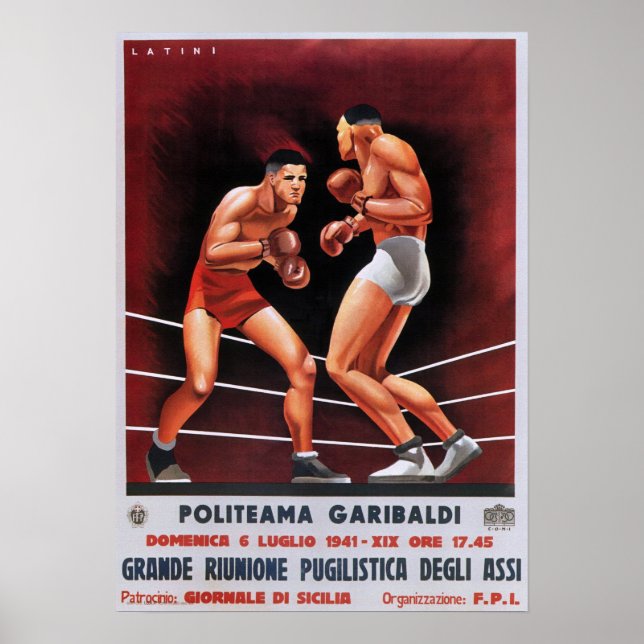Vintage italiensk Boxing Poster (Framsidan)