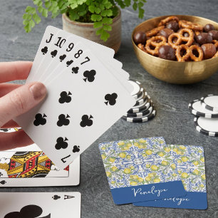 Vintage italiensk citron keramisk mönster casinokort