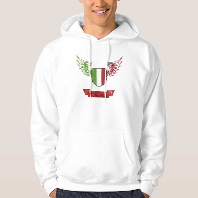 Vintage italiensk flaggvingad hoodie (Framsida)