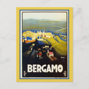 Vintage Italiensk resa Bergamo 1920-talet Vykort