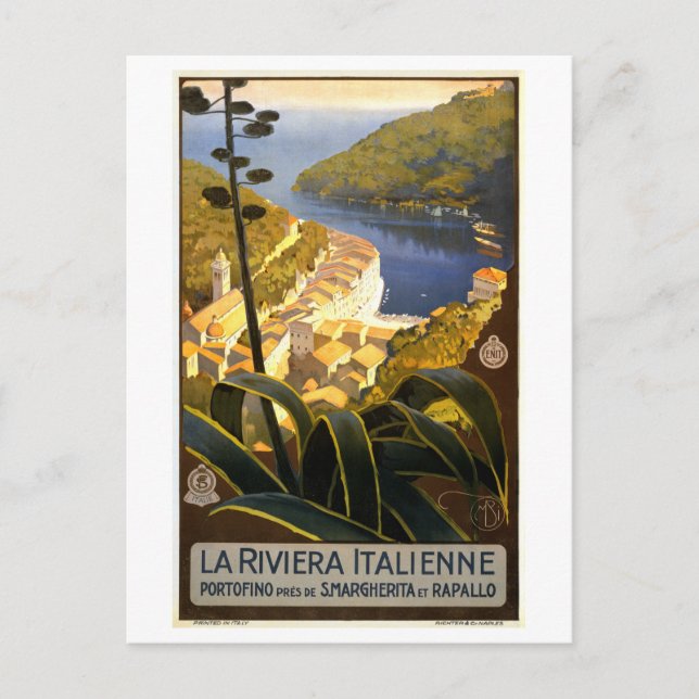 Vintage italiensk riviera resposter vykort (Framsida)