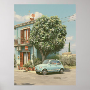 Vintage italiensk sommar gata poster