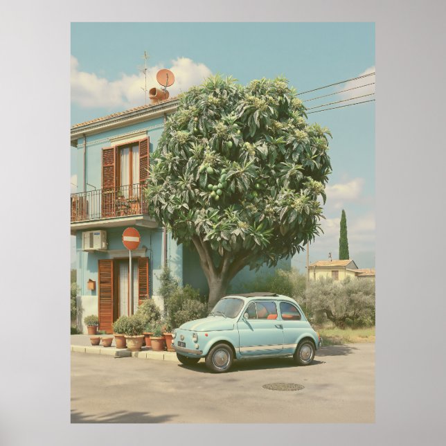 Vintage italiensk sommar gata poster (Framsidan)