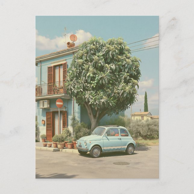 Vintage italiensk sommar gata vykort (Framsida)