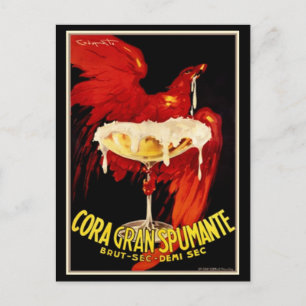 Vintage Italiensk Spumante-reklam Vykort