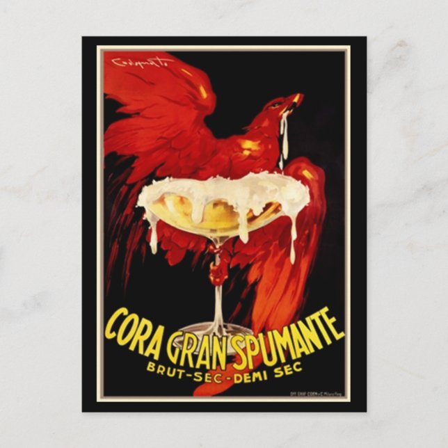 Vintage Italiensk Spumante-reklam Vykort (Framsida)