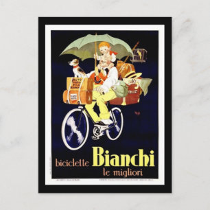 Vintage Italienska Bianchi Bicycle Ad Vykort