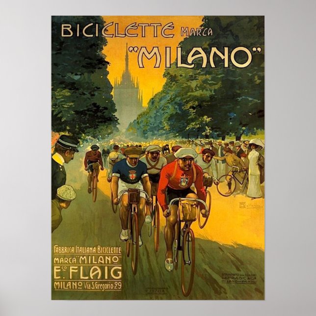 Vintage Italienska cycle Ad Poster (Framsidan)