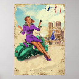 Vintage Italienska flickan Poster