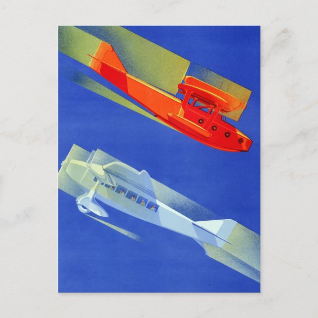 Vintage Italienska flygresor Vykort (Framsida)