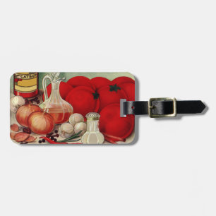 Vintage Italienska Food Tomato Onions Peppers Cats Bagagebricka