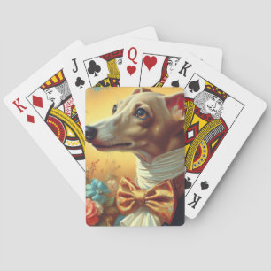 Vintage Italienska Greyhound-Hund Painting Casinokort