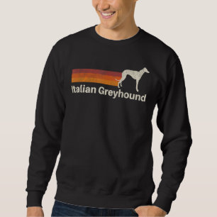 Vintage Italienska Greyhound Retro Mamma Pappa Hun Lång Ärmad Tröja