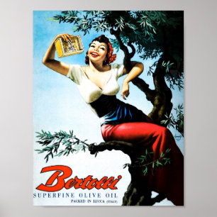 Vintage Italienska olivoljebolaget Ad Poster