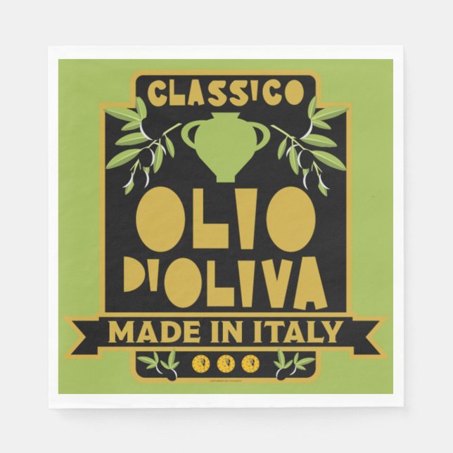 Vintage Italienska olivoljefartyget Pappersservett (Framsidan)