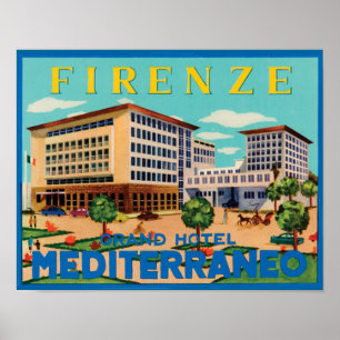Vintage Italienska reseannonsering Poster