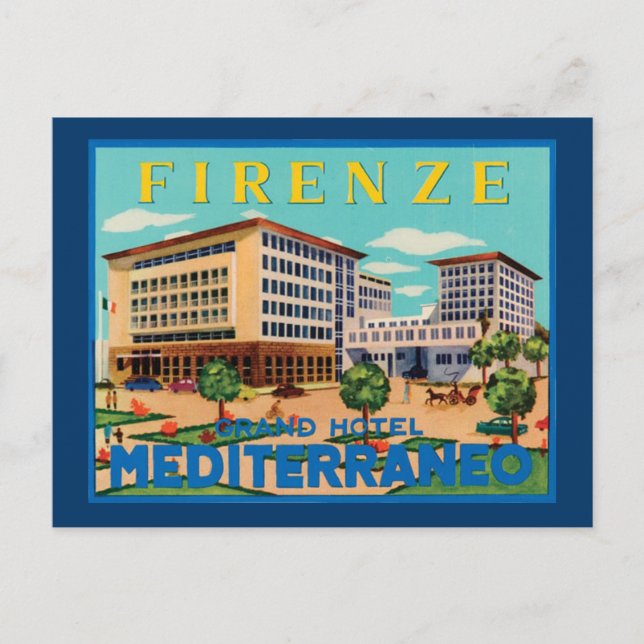 Vintage Italienska reseannonsering Vykort (Framsida)