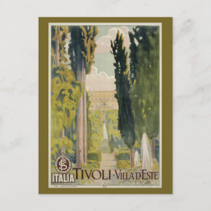 Vintage Italienska resor och Tivoli Lazio Rom Vykort