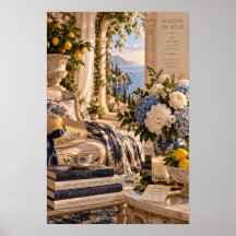 Vintage italienska Rivieran Slow Living Väggkonst