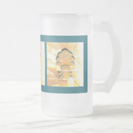 Vintage Italienska Stil Medallion Frostat Ölglas