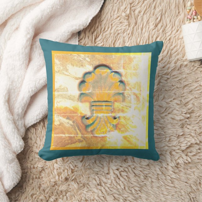 Vintage Italienska Stil Medallion Kudde (Filt)