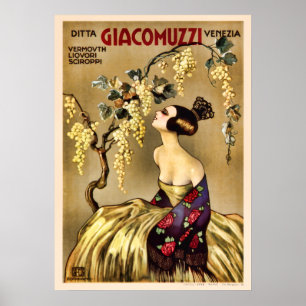 Vintage Italienska Vin Vermouth Advertisement Poster
