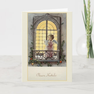 Vintage Italienskt Buon Natale-julkort Helgkort